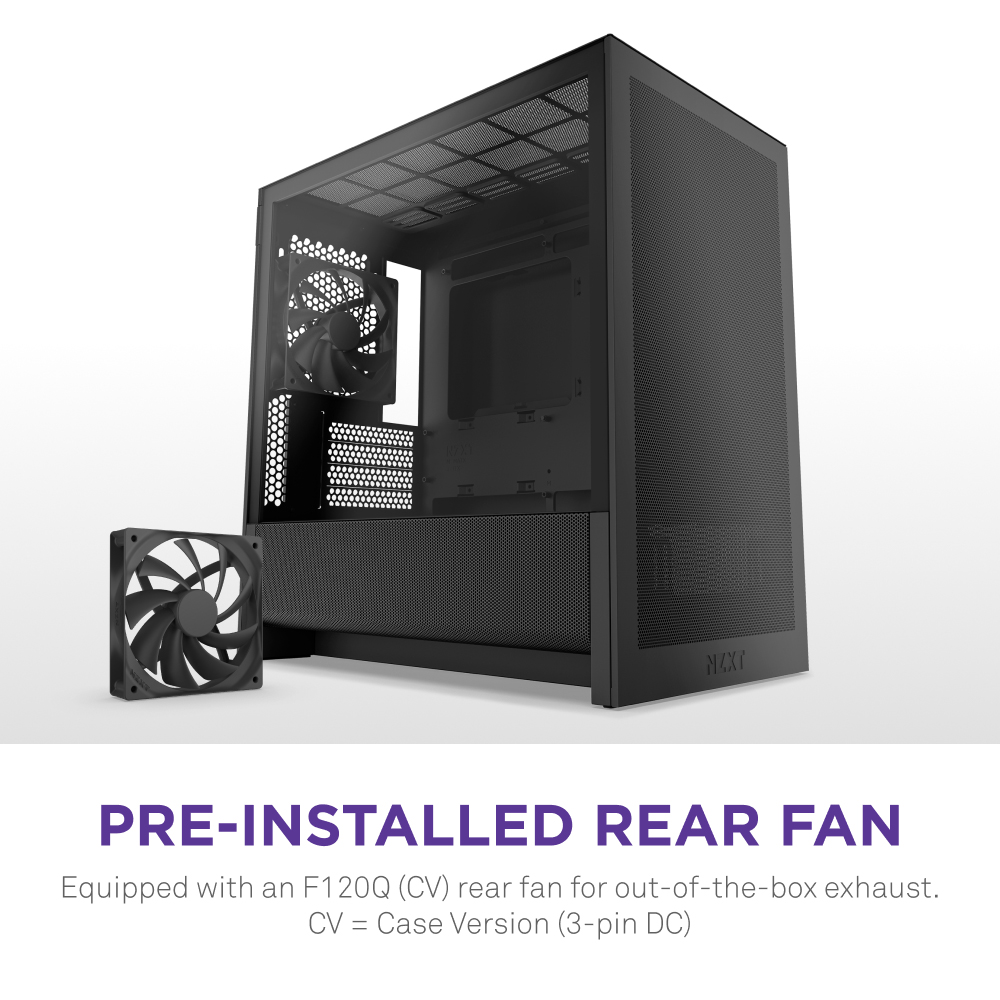 CASE NZXT H3 FLOW ALL BLACK M-ATX (CC-H31FW-01) - Image 4
